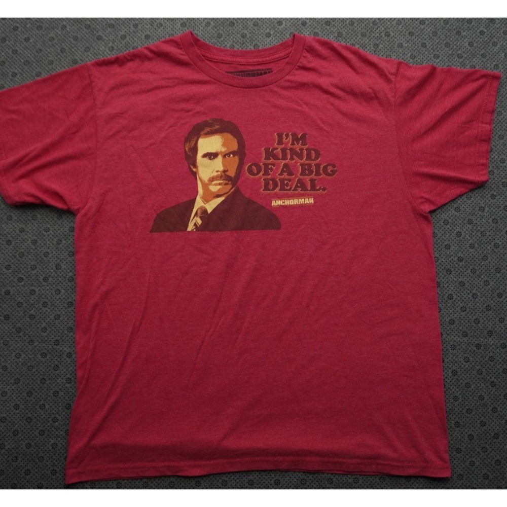 Anchorman Ron Burgundy T-Shirt I'm Kind of a Big Deal Mens XL Red Movie Graphic